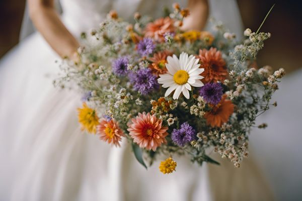 Ramo de novia con flores silvestres