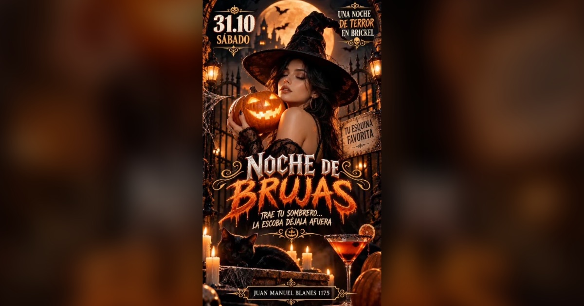 Flyer de Noche de Brujas en Brickel Irish Pub