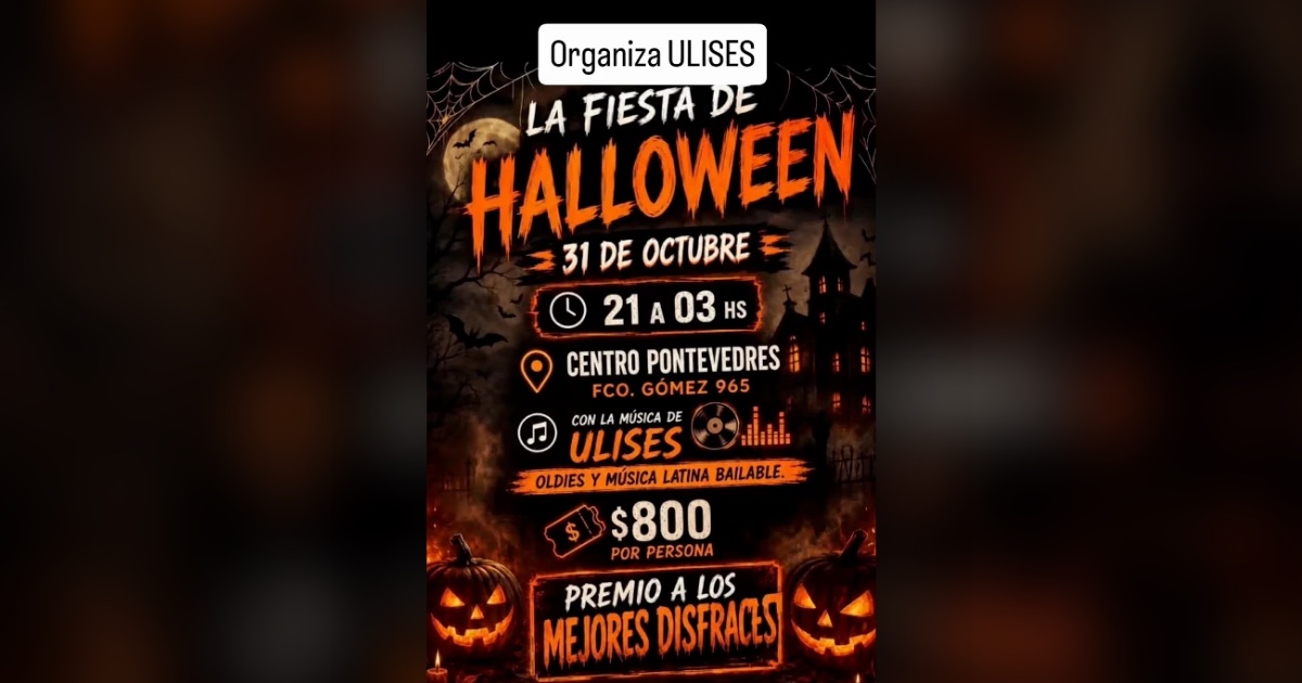 Flyer de La Fiesta de Halloween en el Centro Pontevedrés