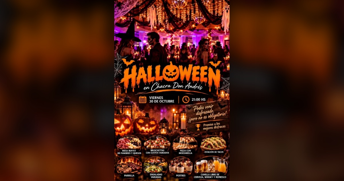 Flyer de Halloween en Chacra Don Andrés, Las Piedras
