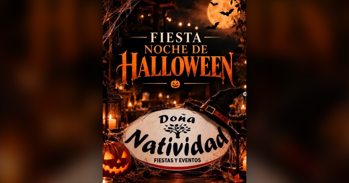 Flyer de la Fiesta Noche de Halloween en Doña Natividad, Sauce