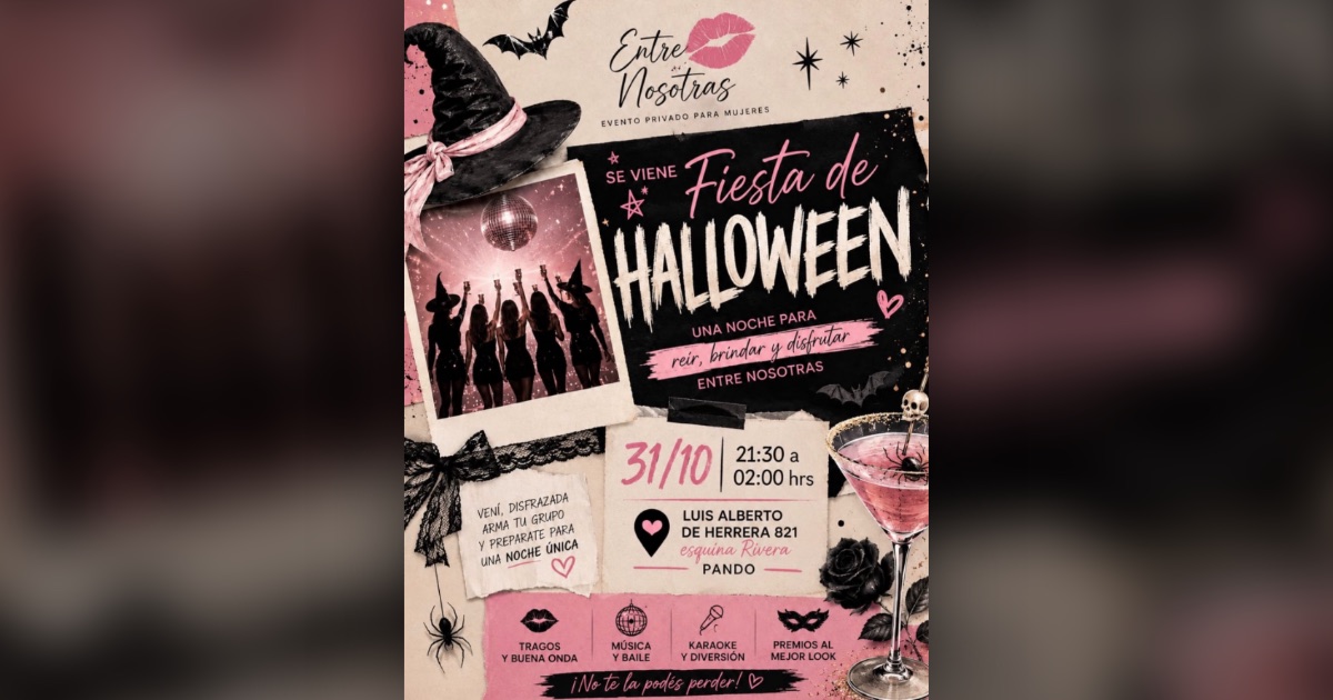 Flyer de Fiesta de Halloween Entre Nosotras