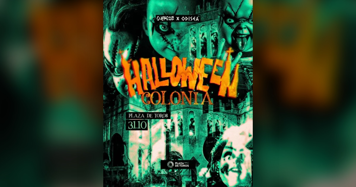 Flyer de Halloween Colonia en la Plaza de Toros