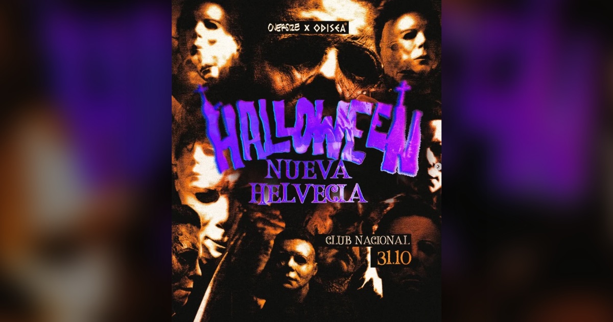 Flyer de Halloween Nueva Helvecia en el Club Nacional