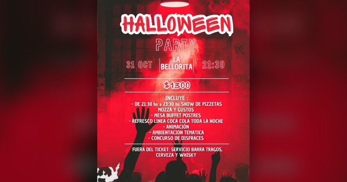 Flyer de Halloween Party en La Bellorita