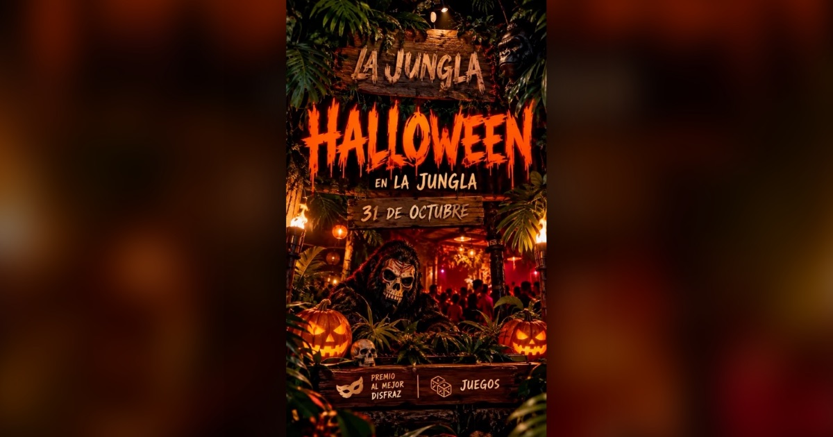 Flyer de Halloween en La Jungla, Maldonado