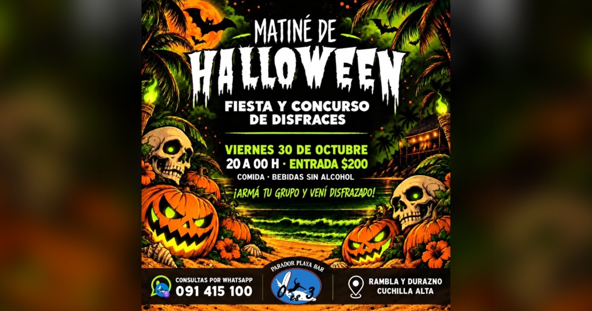 Flyer de la Matiné de Halloween en el Parador 0 es 3, Cuchilla Alta