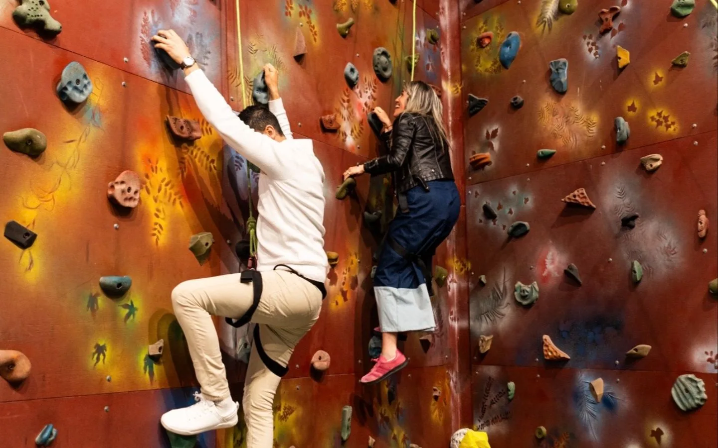 pared de escalar - entretenimiento en cumpleaños de adultos en Chums Parque