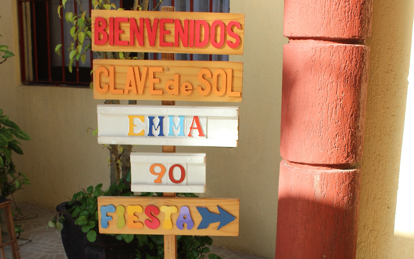 Cartel entrada principal - Cumpleaños de 90 años