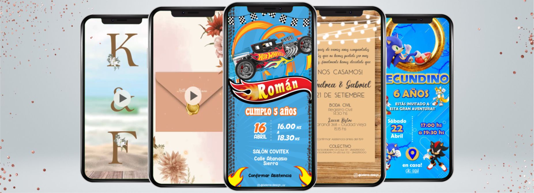 portada invitaciones digitales para cumpleaños infantiles Selene Design