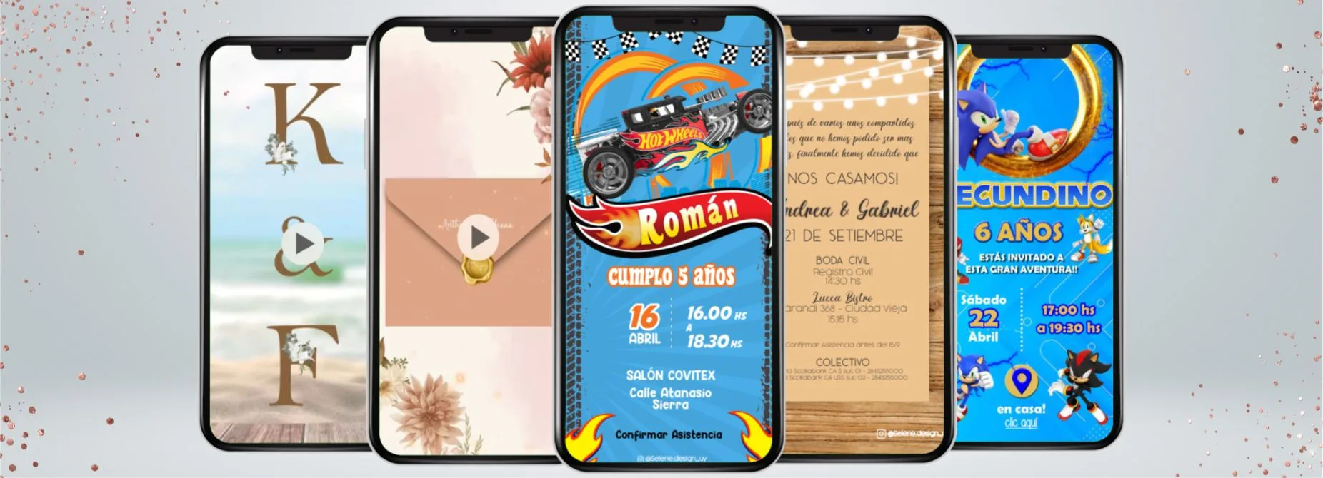 portada invitaciones digitales para cumpleaños infantiles Selene Design