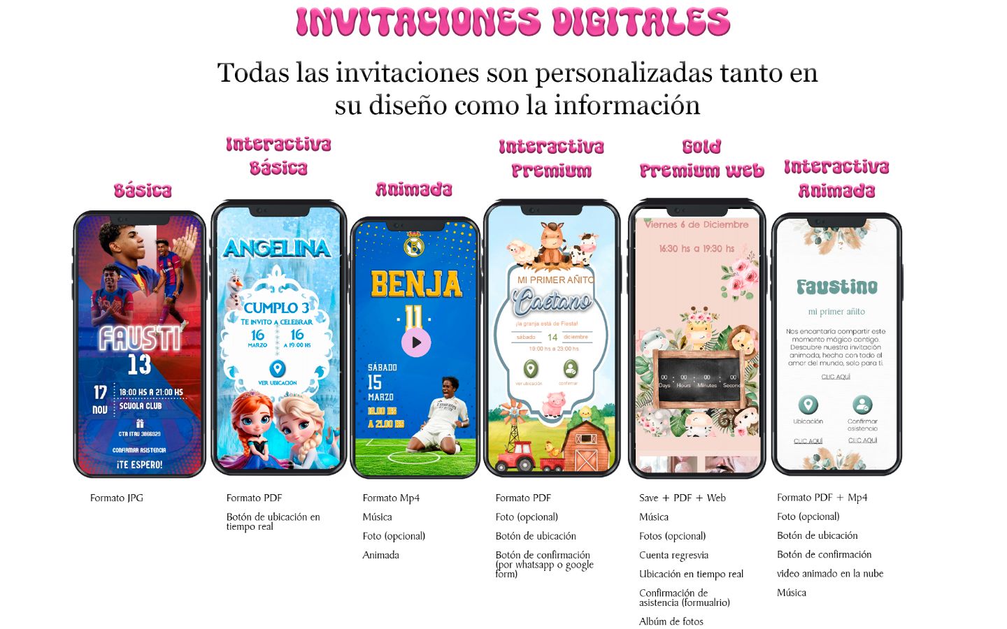 invitaciones digitales para fiestas y cumpleaños infantiles