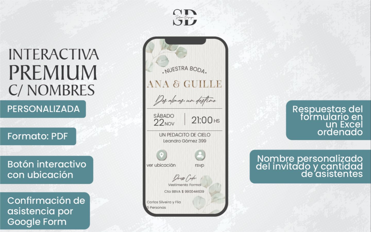 invitaciones digitales para bodas con ubicación y confirmación de asistencia