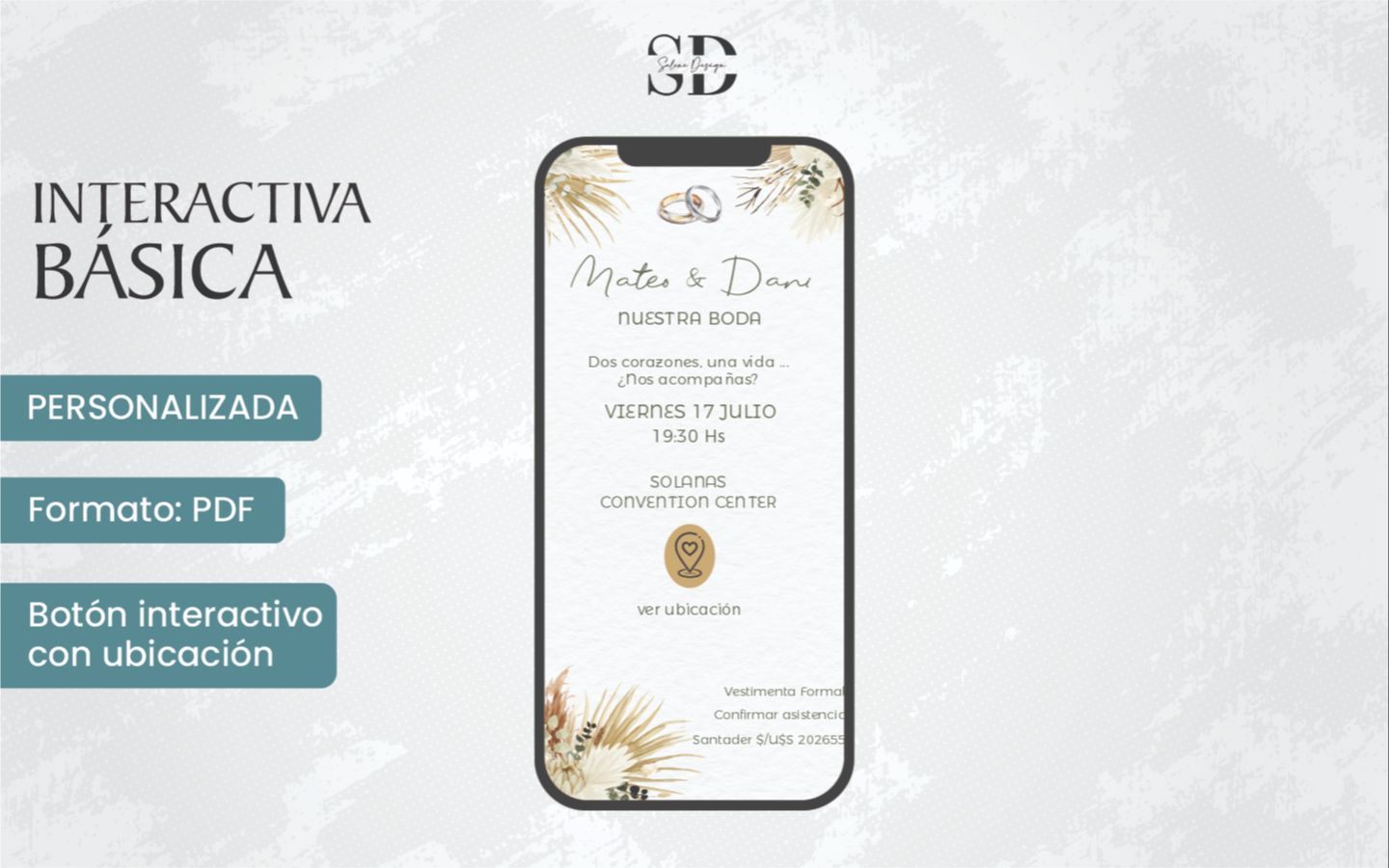 invitaciones digitales con ubicación para casamientos