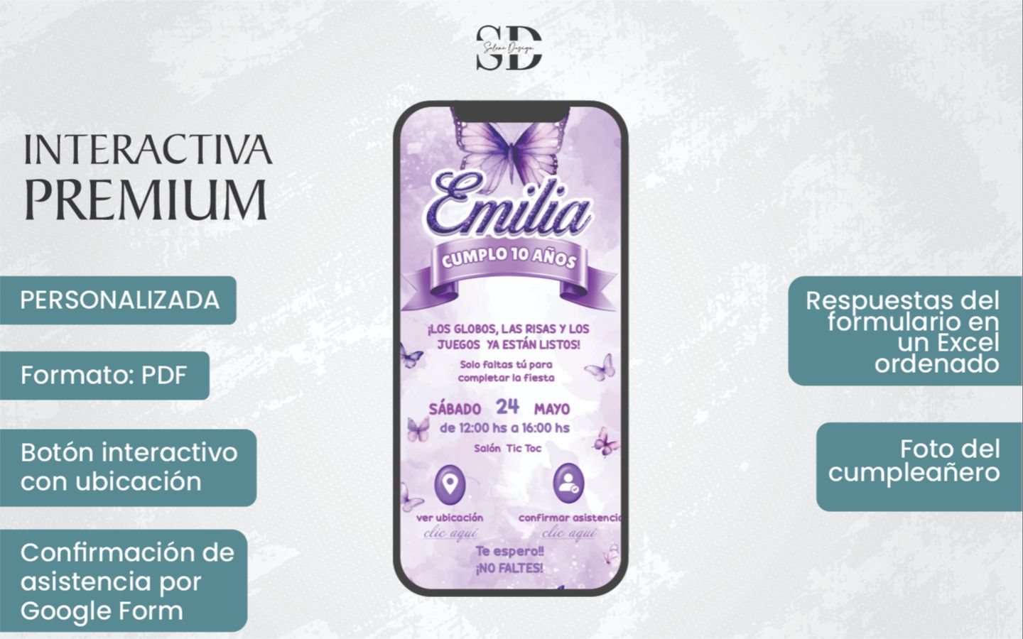 invitaciones digitales personalizadas con confirmación de asistencia para cumpleaños infantiles